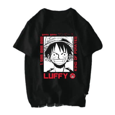 ONE PIECE Pirate King Luffy Fourth Grade Printed T-shirt Thin Top Short Sleeve Anime  Tshirt