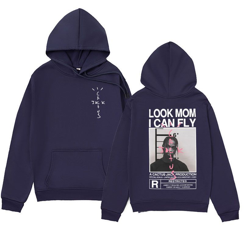 Spring and Autumn Plush Cross border Men's JACK Series Hoodies LOOK MOMICAN FLY Hoodies Hoodies