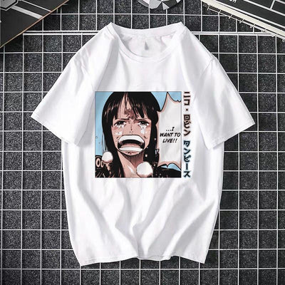 ONE PIECE Pirate King Luffy Fourth Grade Printed T-shirt Thin Top Short Sleeve Anime  Tshirt